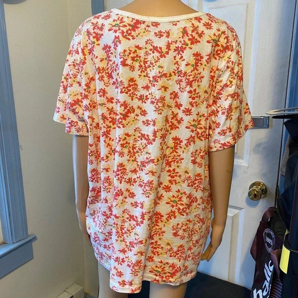 Women Within Cotton Floral Print Casual Beach Summer Top Shirt Women Plus Sz 2X - Picture 2 of 5
